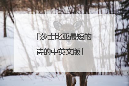 莎士比亚最短的诗的中英文版