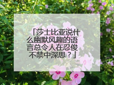 莎士比亚说什么幽默风趣的语言总令人在忍俊不禁中深思?