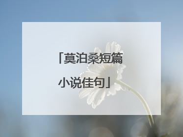 莫泊桑短篇小说佳句