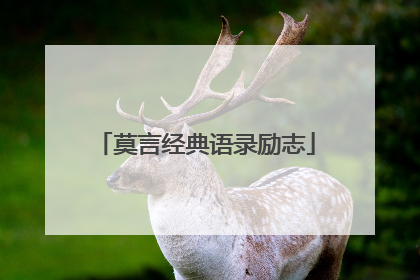 莫言经典语录励志