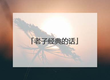 老子经典的话