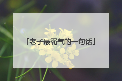 老子最霸气的一句话