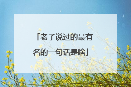 老子说过的最有名的一句话是啥