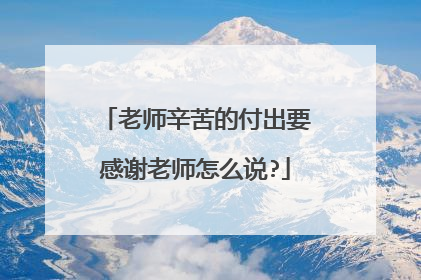 老师辛苦的付出要感谢老师怎么说?