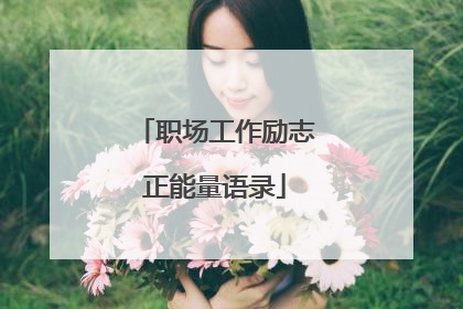 职场工作励志正能量语录