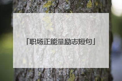 职场正能量励志短句