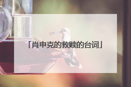 肖申克的救赎的台词