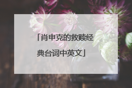 肖申克的救赎经典台词中英文