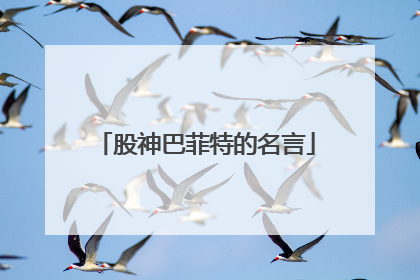 股神巴菲特的名言