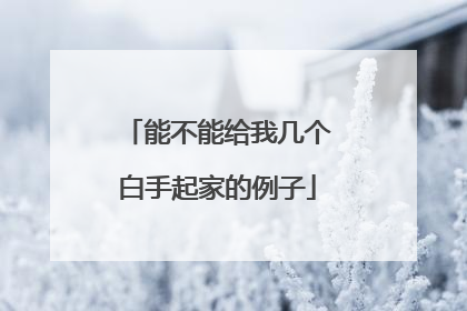 能不能给我几个白手起家的例子