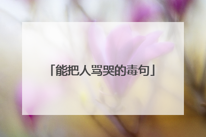 能把人骂哭的毒句