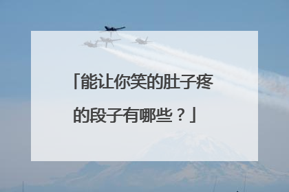 能让你笑的肚子疼的段子有哪些?