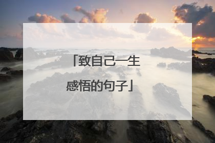 致自己一生感悟的句子