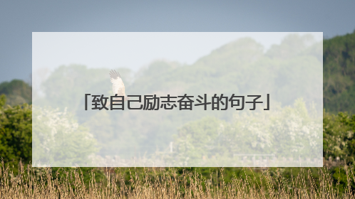致自己励志奋斗的句子