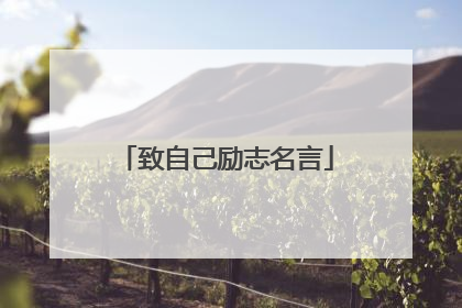 致自己励志名言
