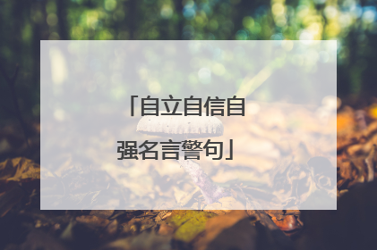 自立自信自强名言警句