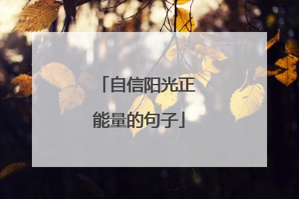 自信阳光正能量的句子