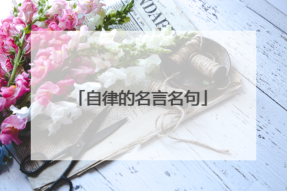 自律的名言名句