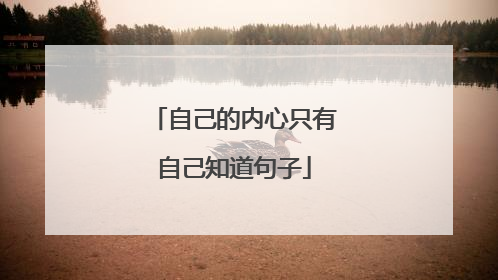 自己的内心只有自己知道句子