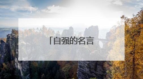 自强的名言有哪些?