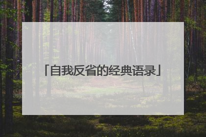 自我反省的经典语录