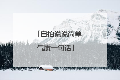 自拍说说简单气质一句话