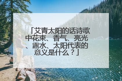 艾青太阳的话诗歌中花束、香气、亮光、露水、太阳代表的意义是什么?