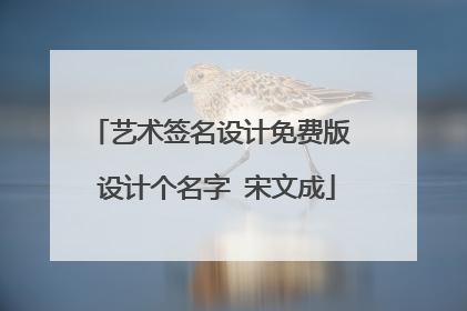 艺术签名设计免费版 设计个名字 宋文成