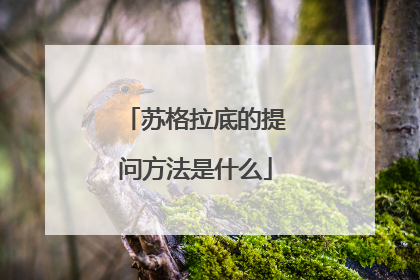 苏格拉底的提问方法是什么