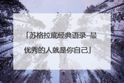 苏格拉底经典语录—最优秀的人就是你自己