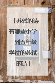 苏轼的诗有哪些小学一到五年级学过的苏轼的诗