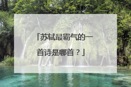 苏轼最霸气的一首诗是哪首?