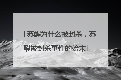 苏醒为什么被封杀,苏醒被封杀事件的始末