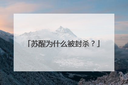 苏醒为什么被封杀？