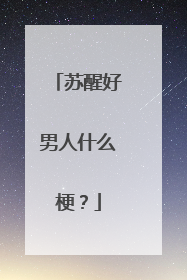 苏醒好男人什么梗?