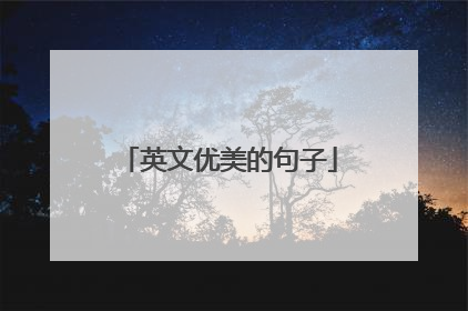 英文优美的句子