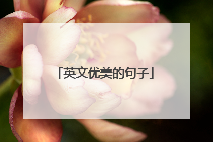 英文优美的句子