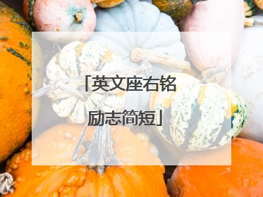 英文座右铭 励志简短
