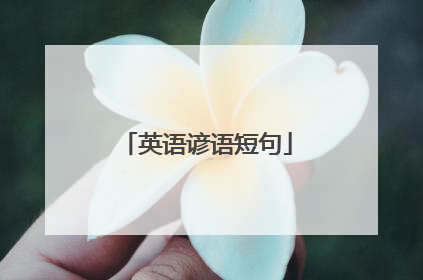 英语谚语短句