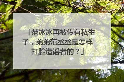 范冰冰再被传有私生子,弟弟范丞丞是怎样打脸造谣者的?