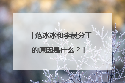 范冰冰和李晨分手的原因是什么?