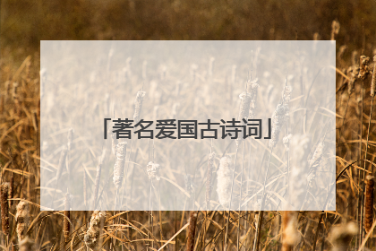 著名爱国古诗词