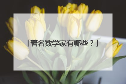 著名数学家有哪些?