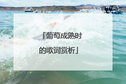 葡萄成熟时的歌词赏析