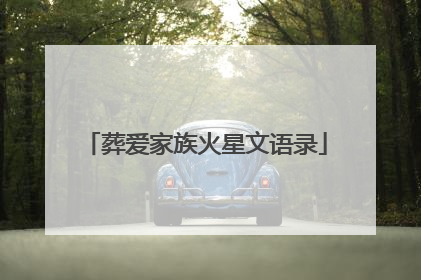 葬爱家族火星文语录