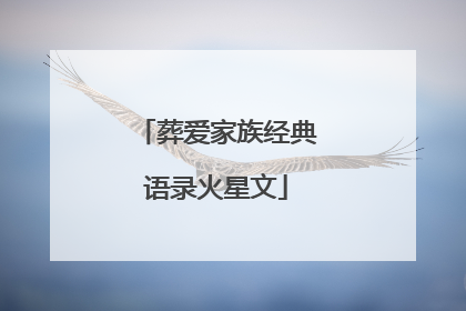 葬爱家族经典语录火星文
