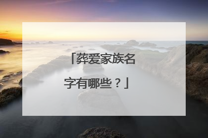葬爱家族名字有哪些?