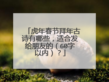 虎年春节拜年古诗有哪些,适合发给朋友的(60字以内)?