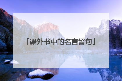 课外书中的名言警句