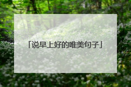 说早上好的唯美句子